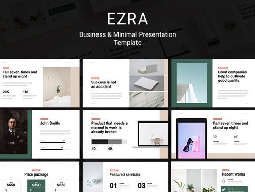 EZRA Minimal Business Googleslide Template, Tema de Google Slides, 08749, Plantillas de presentación — PoweredTemplate.com