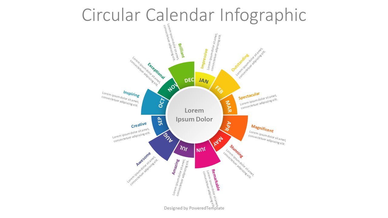 Circular Calendar Infographic - Free Presentation Template for Google Slides and PowerPoint | #08763