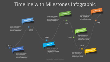 Timeline with Milestones Infographic, Deslizar 2, 08766, Timelines & Calendars — PoweredTemplate.com