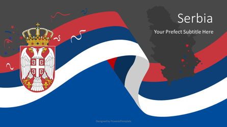 Festive Serbian State Flag, Diapositiva 2, 08771, Plantillas de presentación — PoweredTemplate.com