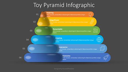 Toy Pyramid Infographic, Deslizar 2, 08773, Diagramas de Etapas — PoweredTemplate.com