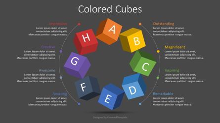 Colored Cubes Round Diagram, Dia 2, 08779, Infographics — PoweredTemplate.com