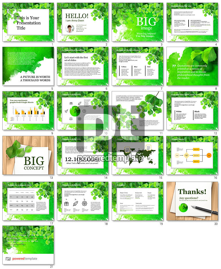 Green Branch Free Google Slides Theme | PoweredTemplate.com