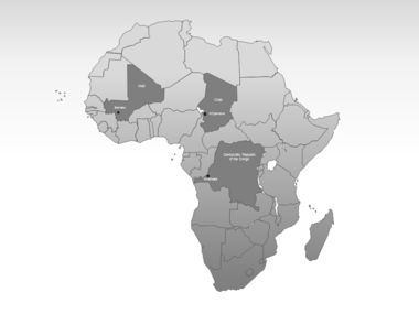 Africa PowerPoint Map, スライド 3, 00001, プレゼンテーションテンプレート — PoweredTemplate.com