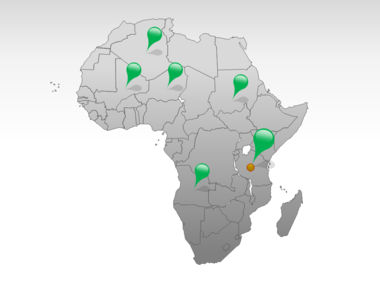 Africa PowerPoint Map, スライド 5, 00001, プレゼンテーションテンプレート — PoweredTemplate.com