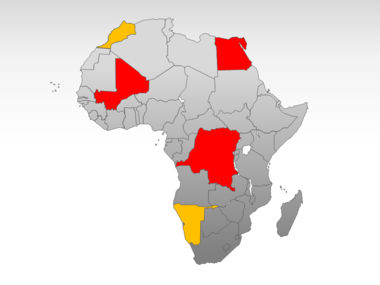Mapa do PowerPoint - áfrica, Deslizar 9, 00001, Modelos de Apresentação — PoweredTemplate.com