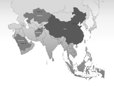 Asia PowerPoint Map, スライド 3, 00002, プレゼンテーションテンプレート — PoweredTemplate.com
