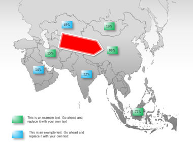 Asia PowerPoint Map, Slide 54, 00002, Presentation Templates — PoweredTemplate.com