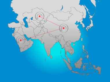 Asia PowerPoint Map, Slide 6, 00002, Templat Presentasi — PoweredTemplate.com