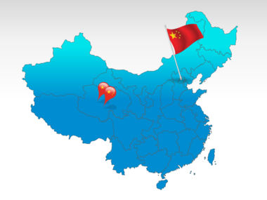 China PowerPoint Map, PowerPointテンプレート, 00003, プレゼンテーションテンプレート — PoweredTemplate.com