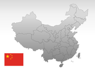 China PowerPoint Map, 슬라이드 10, 00003, 프레젠테이션 템플릿 — PoweredTemplate.com