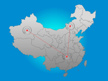 China PowerPoint Map, 슬라이드 6, 00003, 프레젠테이션 템플릿 — PoweredTemplate.com