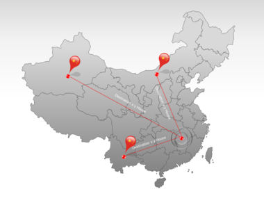 中国PowerPoint地图, 幻灯片 7, 00003, 演示模板 — PoweredTemplate.com