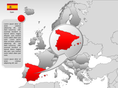 Carte PowerPoint de l’Europe, Diapositive 14, 00004, Modèles de présentations — PoweredTemplate.com