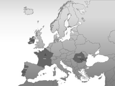 Carte PowerPoint de l’Europe, Diapositive 3, 00004, Modèles de présentations — PoweredTemplate.com