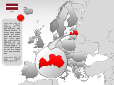 Carte PowerPoint de l’Europe, Diapositive 30, 00004, Modèles de présentations — PoweredTemplate.com