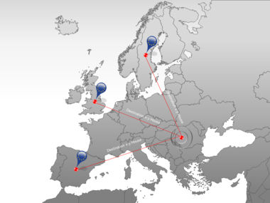 Europe PowerPoint Map, Folie 7, 00004, Präsentationsvorlagen — PoweredTemplate.com