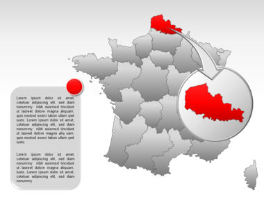 Mapa do PowerPoint - frança, Deslizar 17, 00005, Modelos de Apresentação — PoweredTemplate.com