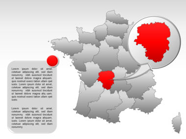 Mapa do PowerPoint - frança, Deslizar 22, 00005, Modelos de Apresentação — PoweredTemplate.com