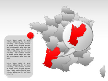 France PowerPoint Kaart, Dia 23, 00005, Presentatie Templates — PoweredTemplate.com