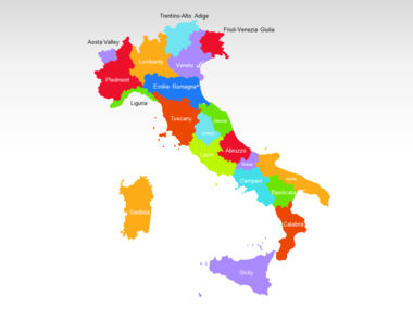 意大利PowerPoint地图, 幻灯片 2, 00008, 演示模板 — PoweredTemplate.com