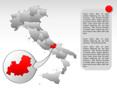 Italië PowerPoint Kaart, Dia 26, 00008, Presentatie Templates — PoweredTemplate.com