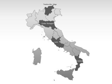 Italië PowerPoint Kaart, Dia 3, 00008, Presentatie Templates — PoweredTemplate.com