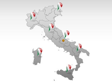 Italia mapa de PowerPoint, Diapositiva 5, 00008, Plantillas de presentación — PoweredTemplate.com