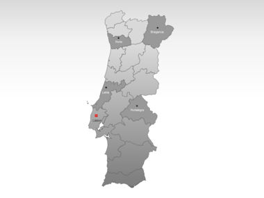 Portugal PowerPoint Map, スライド 3, 00010, プレゼンテーションテンプレート — PoweredTemplate.com
