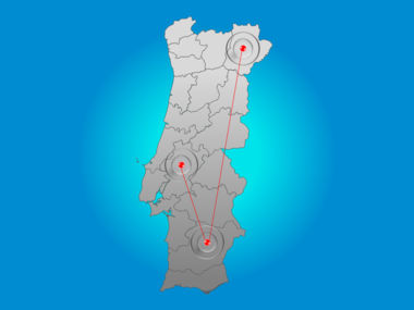 葡萄牙PowerPoint地图, 幻灯片 6, 00010, 演示模板 — PoweredTemplate.com