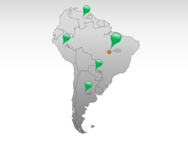 Carte PowerPoint de l’Amérique du Sud, Diapositive 5, 00011, Modèles de présentations — PoweredTemplate.com