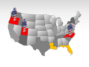 The USA PowerPoint Map, Slide 11, 00012, Templat Presentasi — PoweredTemplate.com
