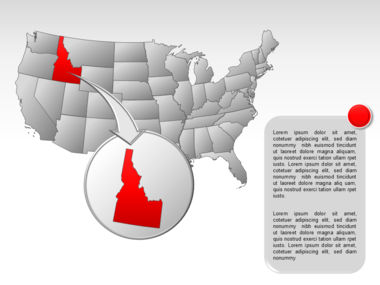 美国PowerPoint地图, 幻灯片 16, 00012, 演示模板 — PoweredTemplate.com