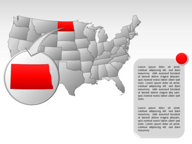 美国PowerPoint地图, 幻灯片 25, 00012, 演示模板 — PoweredTemplate.com