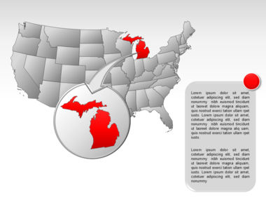 美国PowerPoint地图, 幻灯片 37, 00012, 演示模板 — PoweredTemplate.com