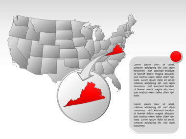 美国PowerPoint地图, 幻灯片 44, 00012, 演示模板 — PoweredTemplate.com