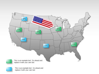 Carte PowerPoint de Etats-Unis, Diapositive 62, 00012, Modèles de présentations — PoweredTemplate.com