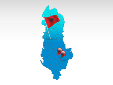 Albania PowerPoint Map, PowerPoint-Vorlage, 00014, Präsentationsvorlagen — PoweredTemplate.com