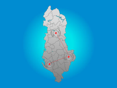 Albania PowerPoint Map, スライド 6, 00014, プレゼンテーションテンプレート — PoweredTemplate.com