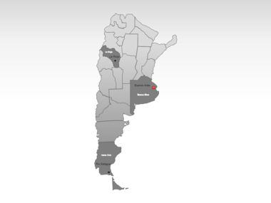 阿根廷PowerPoint地图, 幻灯片 3, 00015, 演示模板 — PoweredTemplate.com
