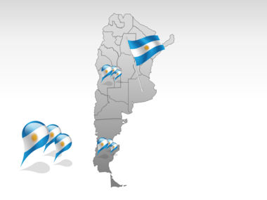 Argentinië PowerPoint Kaart, Dia 4, 00015, Presentatie Templates — PoweredTemplate.com