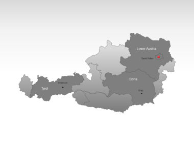 Austria mapa de PowerPoint, Diapositiva 3, 00017, Plantillas de presentación — PoweredTemplate.com