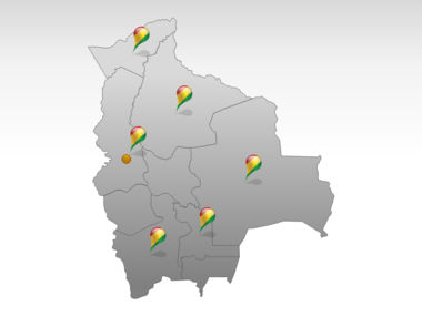 Bolivia PowerPoint Map, スライド 5, 00020, プレゼンテーションテンプレート — PoweredTemplate.com