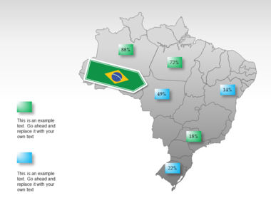 Brazilië PowerPoint Kaart, Dia 15, 00021, Presentatie Templates — PoweredTemplate.com