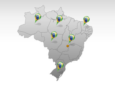 Brazilië PowerPoint Kaart, Dia 5, 00021, Presentatie Templates — PoweredTemplate.com