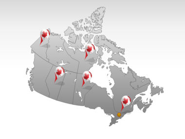 Carte PowerPoint de Canada, Diapositive 5, 00023, Modèles de présentations — PoweredTemplate.com