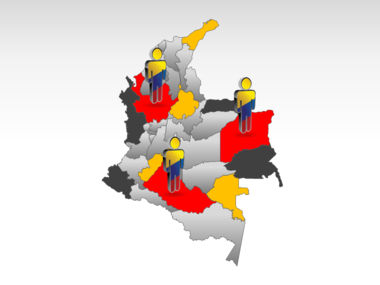 Colombia PowerPoint Map, スライド 11, 00024, プレゼンテーションテンプレート — PoweredTemplate.com