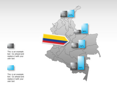 Colombia PowerPoint Map, スライド 16, 00024, プレゼンテーションテンプレート — PoweredTemplate.com