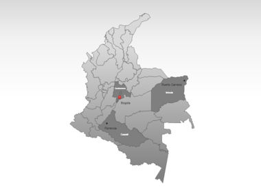 Colombia PowerPoint Map, スライド 3, 00024, プレゼンテーションテンプレート — PoweredTemplate.com