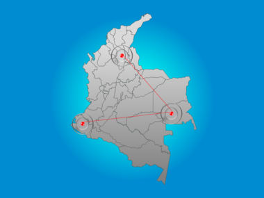 哥伦比亚PowerPoint地图, 幻灯片 6, 00024, 演示模板 — PoweredTemplate.com